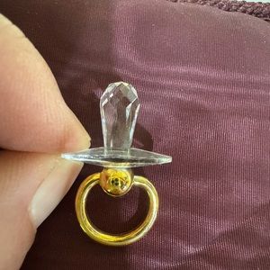 Retired Swarovski Crystal Memories Miniature Pacifier Gold Plated